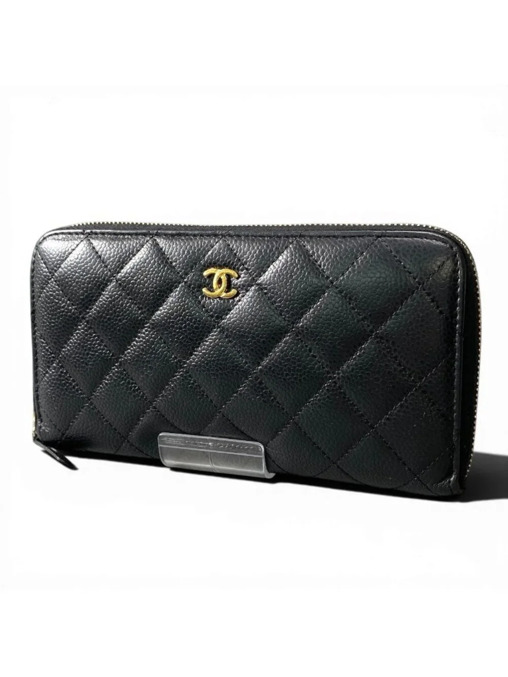Chanel G9 Quilted Caviar Leather Wallet Black